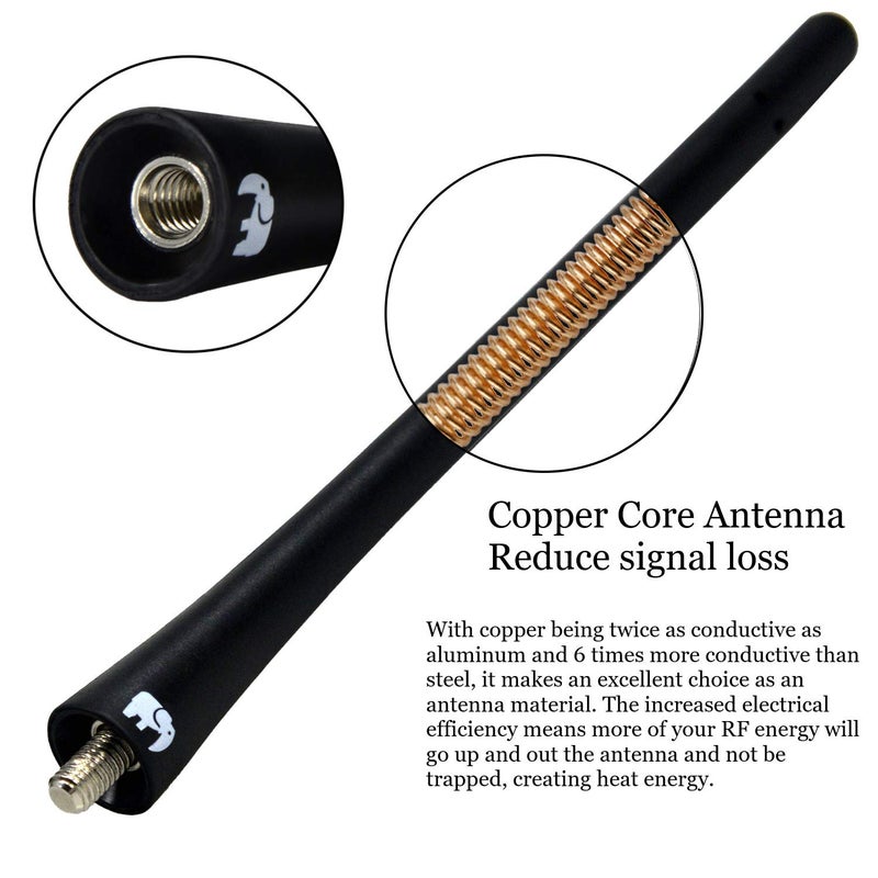 ONE250 7" inch Flexible Rubber Copper Core Antenna, Compatible with Ford F-Series (F-150 F-250 F-350 Super Duty Ford Raptor Ranger Trucks 1997-2024) - Designed for Optimized FM/AM Reception - Image 3